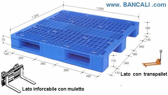 bancale quadrato 120x120 binari 3 molto forte e robusto