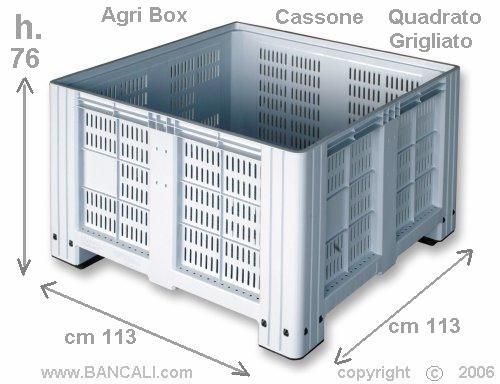 agri box quadrato grigliato 113x113 h76 cm per alimenti